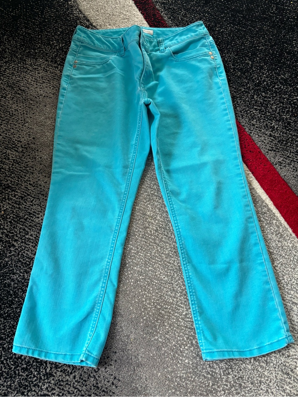 Chico's Bright Turquoise Straight-Leg Jeans